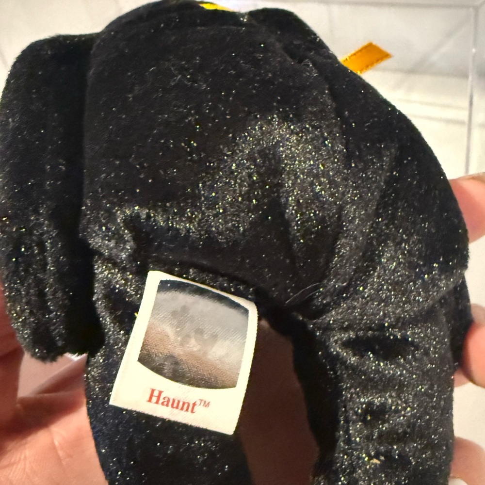 Ty Black Sparkle Beanie Baby with Tag - Haunt - Picture 2 of 2